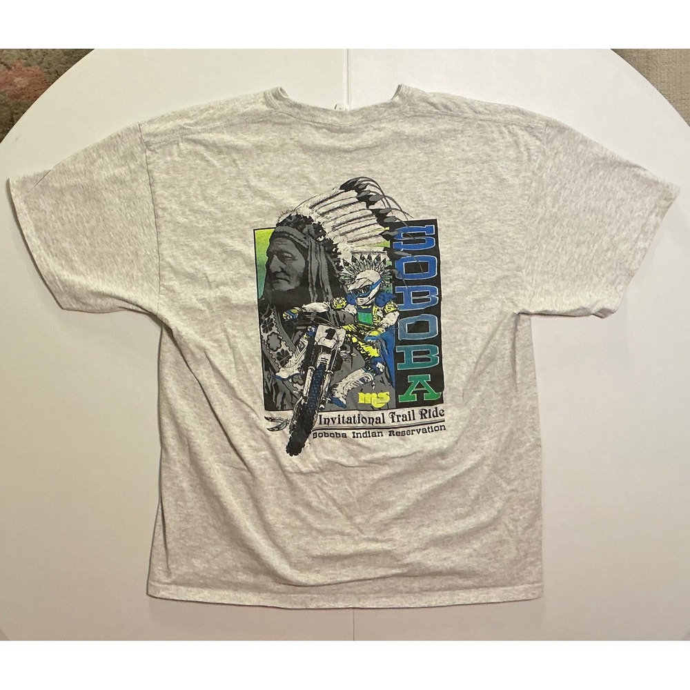 Y2K VTG Soboba Band of Luiseño Indians Biker Invitational T-Shirt Mens XL